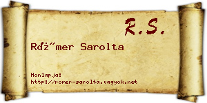 Römer Sarolta névjegykártya